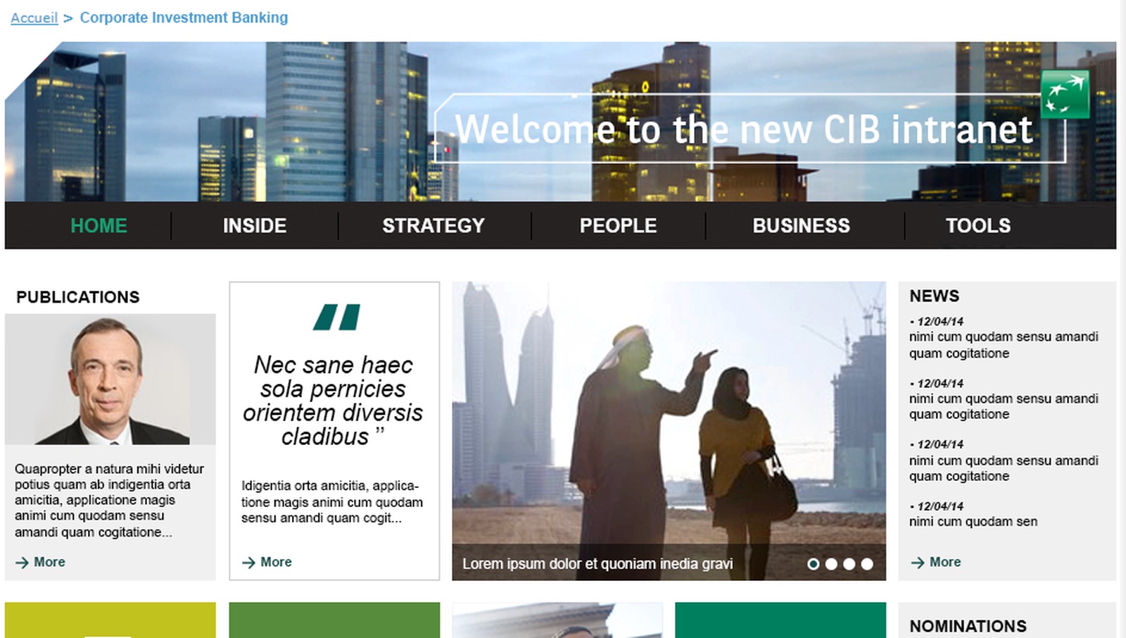 BNP Paribas CIB, Intranet Echonet de BNP Paribas CIB